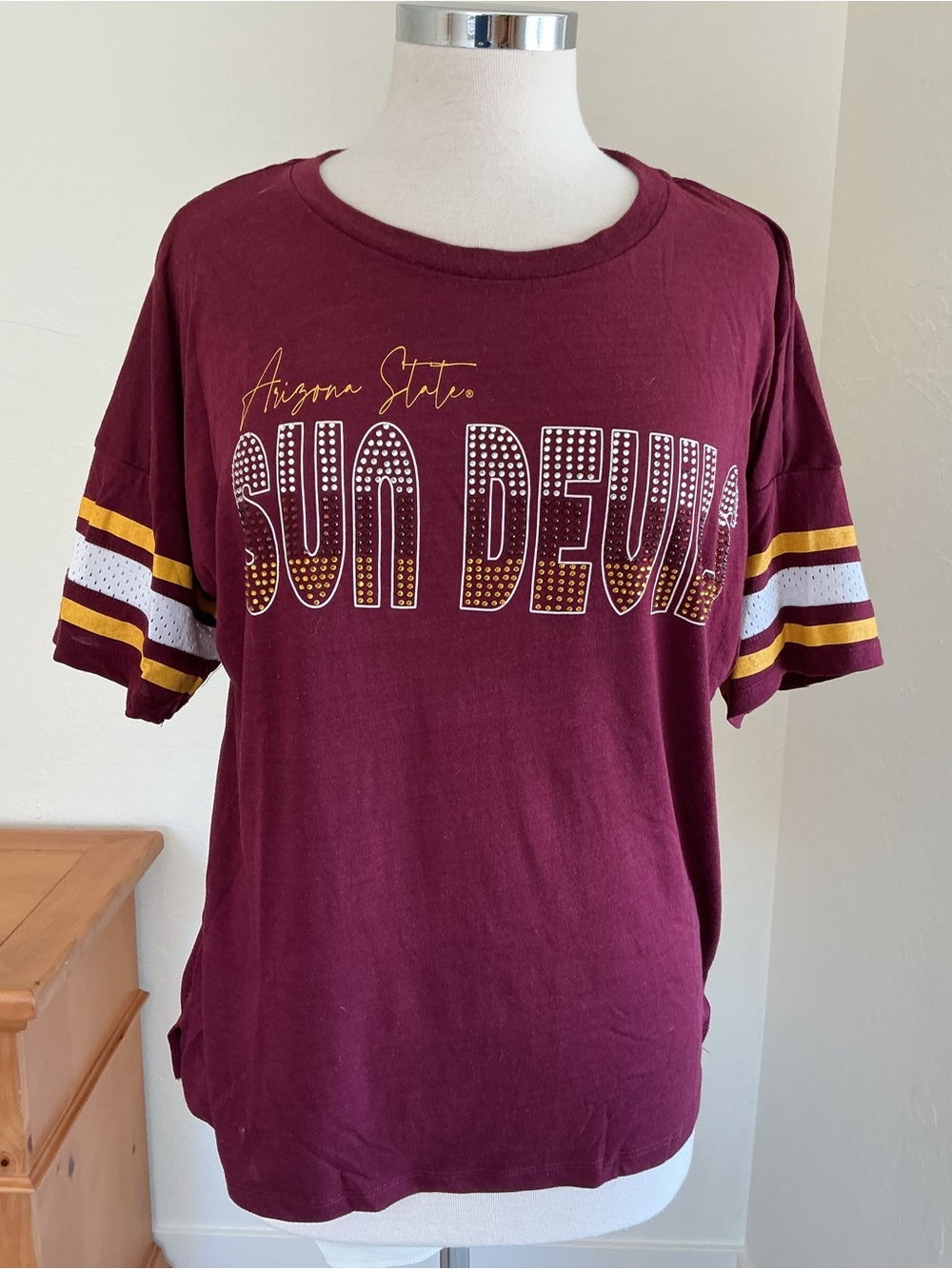 Arizona State Sun Devils Embellished T-Shirt - Size Medium